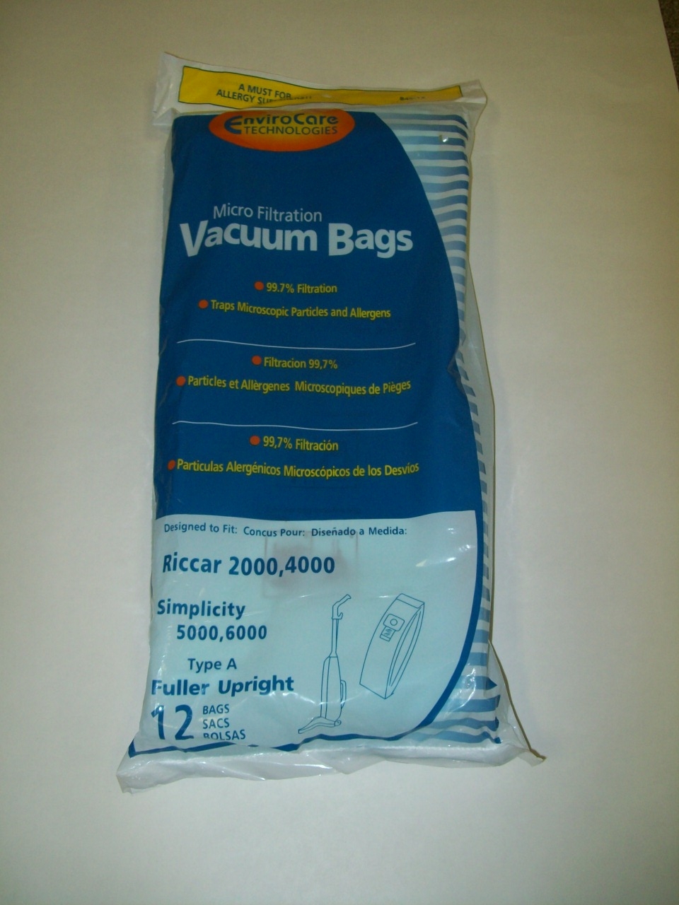 Simplicity 5000/6000 Riccar 2000/4000 Bag Type A Micron - Generic - 12 pck