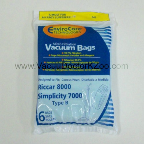 Simplicity 7000 Riccar 8000 Bag Type B Micron - Generic - 6 pck