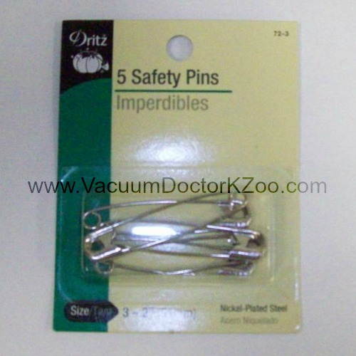 Safety Pins Nickel-plated brass Size 3 6pck