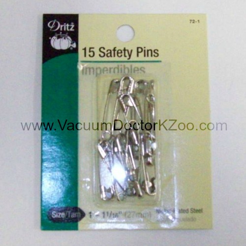 Safety Pins Nickel-plated brass Size 1 14pck