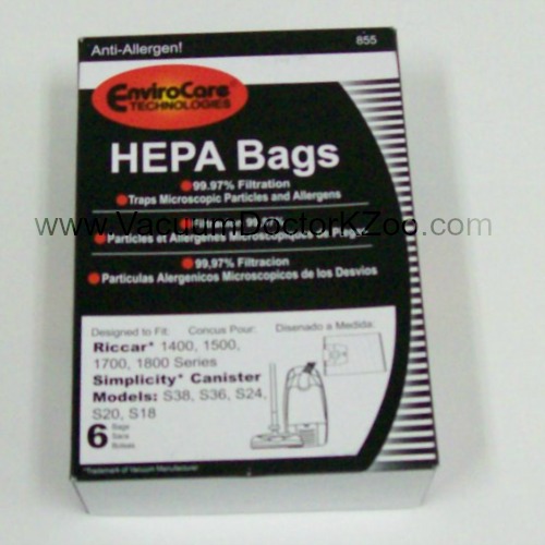 Simplicity Riccar Bags Type H HEPA 6 pck - Generic
